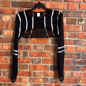 I ❤️Raves womens reflective mesh crop top black 1XL